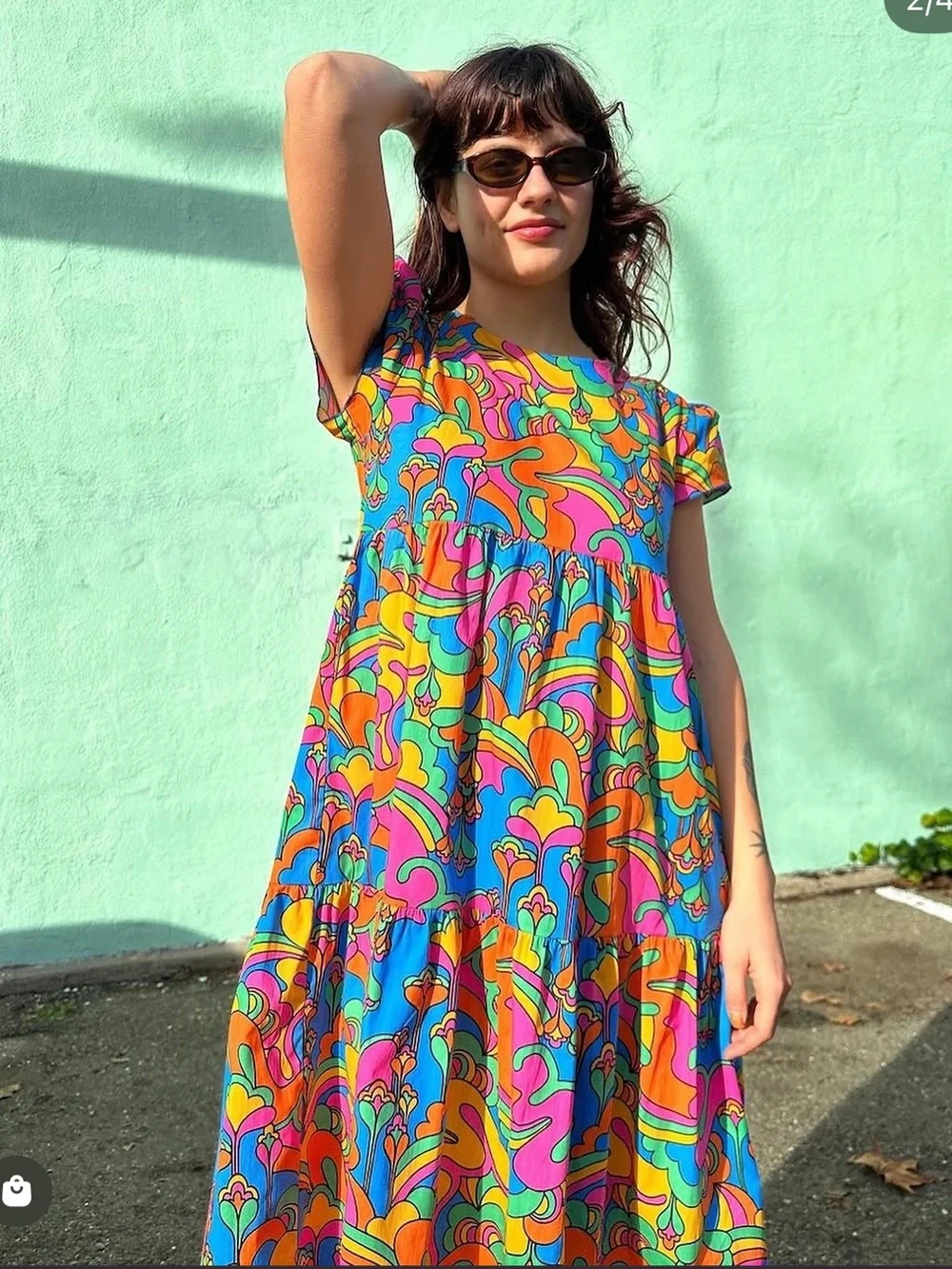 Nooworks The Frida Auderpopz Puff Sleeve Midi Dress - Picture 2 of 8